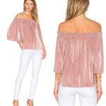 J.O.A. Revolve Pleated Off Shoulder Top in Pink Photo 1