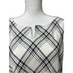 Liz Claiborne 100% Linen Black and White Plaid Maxi Dress Size 14W Photo 5
