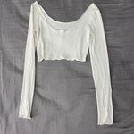 ZARA White Cropped Long Sleeve Photo 3