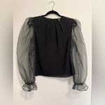 EXPRESS  Black Sheer Bubble Long Sleeve Women’s Blouse Shirt Sz XS EUC Photo 1