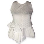 ZARA  Basic Denim Floral Ruffle Layered Babydoll Blouse Photo 10