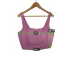 Pilcro Lilac Corset Cropped Square Neck Tank Top Women's Size L Purple Size L Photo 8