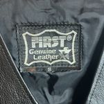 Harley Davidson Embroidered Genuine Leather Motorcycle Riding Vest Pocket Snap Black Photo 4