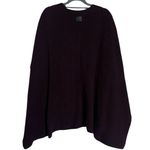 ALLSAINTS  Traveling Rib Knit Ruana Wool Blend Sweater Cardigan ONE SIZE PLUM Photo 3