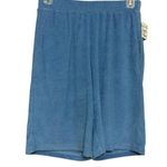 BP . Womens Jogger Shorts Blue Pocket Mid Rise Pull On Elastic Waist Terry XS New Photo 0