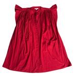 Madewell  Flutter Sleeve‎ Button-Front Poplin Mini Dress Red Pcockets Size Large Photo 8