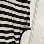 Elle  Black And White Stripe‎ Lemon Print Dress Size 8 Photo 5
