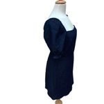 Lulu’s Mini Dress Size M Navy Blue Square Neck Polka Dots Y2K Puff Sleeve Casual Size M Photo 6