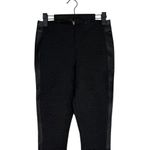 J.Crew Gigi Ponte Knit Black Leather Tuxedo Stripe Ankle Pants 00 Black #3272 Photo 1