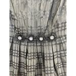 Max and Cleo  Dress Black Floral Waist Plaid Size 6 Formal Women Sleeveless Photo 1