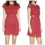 Madewell Happening Cotton Eyelet Crimson Red Cut Out Mini Shift Dress EUC 0 Photo 1