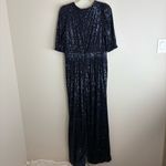 Trina Turk : Glam Party Sparkle Navy Sequin Jumpsuit Photo 4