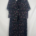 Betsy Lauren Floral Black Dress with Jacket Size 16 Photo 0