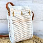 Stylish White and Tan Crossbody Bag Photo 3