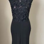 Enfocus Studio Enfoucs Studio Long Black Rose Sequin Dress Size 4 Photo 1