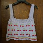 ZARA KNIT TANK TOP CHERRY PRINT PURPLE Y2K SIZE m Photo 2