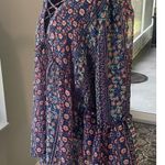 Self Esteem Womens 2x Tunic Blouse Blue Floral  SemiSheer Bell Sleeve Fairy Festival Cottage Photo 5