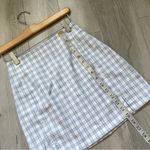 Brandy Melville  Skirt cara plaid check mini womens White Blue one size coquette Photo 5