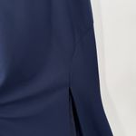 XScape Dress Size 14 Ruffle Off The Shoulder Slit Formal Evening Gown Navy NWT Photo 13