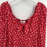 & Other Stories & Other Stories Floral Bow Detail Long Sleeve Mini Dress Size 0 Red White Girly Photo 4