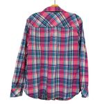 Talbots  Pink Blue White Plaid Cotton Classic Casual Button Up Shirt Size 1X Photo 2