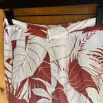 Madewell Rust & White Tropical Print Ruffle Linen Blend Midi Skirt Photo 6