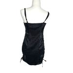 Wild Fable  Women's Size Medium Black Satin Sleeveless Leopard Side Bodycon Dress Photo 4