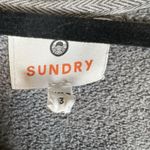 Sundry Crop Three Quarter Zip Up Sweat Shirt Long Sleeve Gray Size 3 Large Photo 4