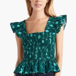 Hill House NWT  The Paz Top in Emerald Botanical Photo 0