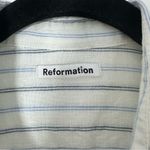 Reformation  Women’s Preston 100% Linen Striped Button Down Shirt XS Photo 3