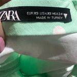 ZARA  Mint Green Polka Dot Mini Dress XS Spaghetti Straps Backless Pockets Photo 1