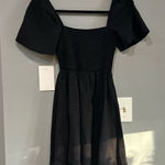 Princess Polly black tie back smocked cut out mini dress size 4 Photo 0