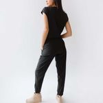ALBION FIT Albion Black Cap Sleeve & Elastic Waist Jumpsuit Photo 2
