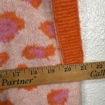FRNCH Paris Orange Pink Animal Print Sweater Vest Large Shawl Collar Button New Photo 14