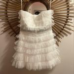 NWT Women’s Velvi Georgia Strapless White Layered Tulle Mini Dress ALine Bridal Size L Photo 2