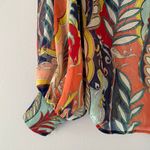 Chico's Colorful Paisley Transparent Button Down Shirt Women's 1.5 / 10 / Large Photo 4