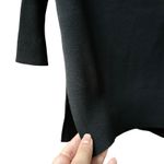 Anthropologie  Elise Ribbed Tunic High Low Boatneck Sweater Bell sleeve Black XS Photo 6