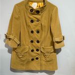 Anthropologie  Mustard Double-Breasted Pea has no tag , this has the measurements Photo 1