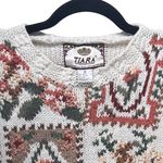 Tiara International Vintage Chunky Sweater Medium‎ Cottagecore Indie Granola Patchwork Knit Floral Photo 2
