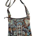 Vera Bradley Vtg Y2K Java Brown Blue Floral Hipster Sling Quilted Shoulder Bag Photo 0