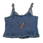 Harley Davidson Vintage Denim Bustier / Biker Jean Corset Tank Top Size 10 Photo 1