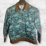Toffee Apple Women L Button Front Western Shacket Jacket Equestrian Horse Print Blue Size L Photo 0