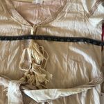 Lace Bohemian Beige Maxi Dress with Geometric Patterns Brown Photo 9