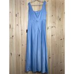 Lulus NWT  Red Carpet Romance Light Blue Satin Square Neck Maxi Dress Size 1X Photo 5