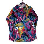 Lauren James  Anorak Colorful Floral Tropical 1/4 Zip Windbreaker Jacket Sz Small Photo 3