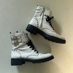 Sam Edelman - Jennifer Studded Combat Boot White Leather Goth Festival Photo 3