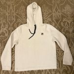 FILA Women’s White Navy Fuzzy Cozy Hoodie Hooded Sweater Size Large Photo 0