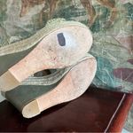 Saks 5th Avenue Saks Fifth Avenue Green Braided Strap Peep Toe Wedge Sandals size 9 Photo 3