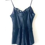 Vintage Barbizon Black Satin Lingerie Romper Small Photo 2