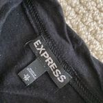 EXPRESS  Black Long Sleeve Shirt Choker Cutout Top Blouse Soft Size XS Like New Photo 3